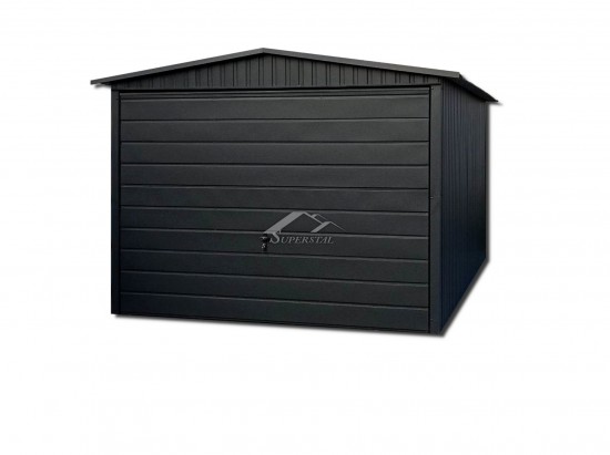 AKRYLOWY GARAŻ BLASZANY LUX 3X4 - DWUSPADOWY DACH, BRAMA UCHYLNA
