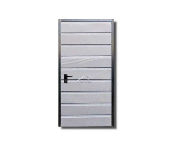 PRAWE DRZWI DO MURU 1,1x2m - PANEL POZIOMY SZEROKI, OCIEPLENIE, KOLOR BIAŁY RAL 9010