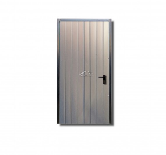 LEWE DRZWI DO MURU 1x2,2m - KOLOR RAL 9006 SREBRNY ALUMINIOWY