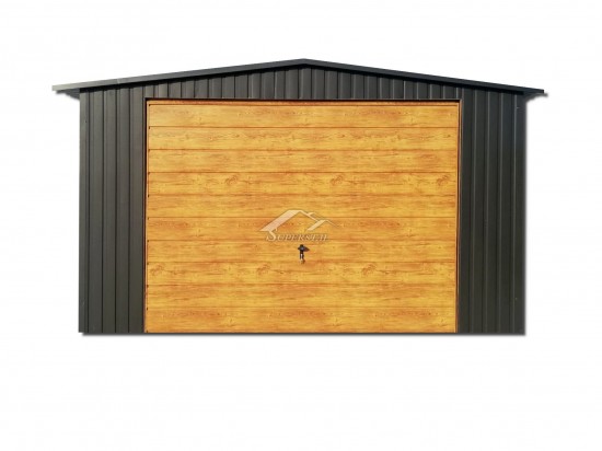 AKRYLOWY GARAŻ BLASZANY LUX 4X6 - DWUSPADOWY DACH, BRAMA UCHYLNA