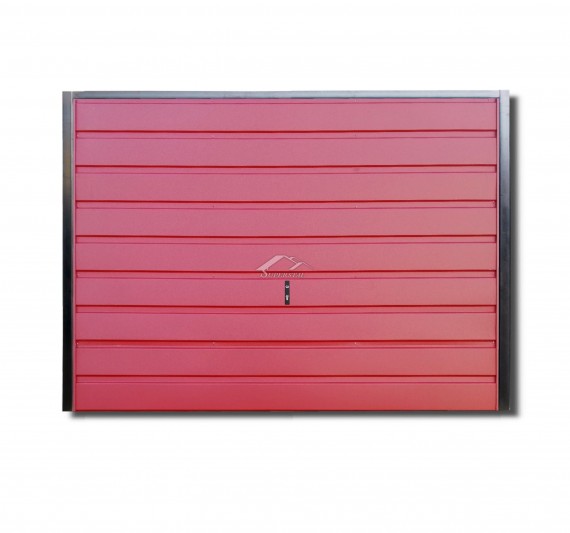 Uchylna brama do muru 3x2m - panel poziomy szeroki, kolor wiśnia RAL 3005