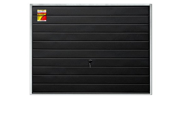BRAMA GARAŻOWA 2,5x2,4 – UCHYLNA BRAMA DO MURU, GRAFIT MAT, PANEL POZIOMY SZEROKI