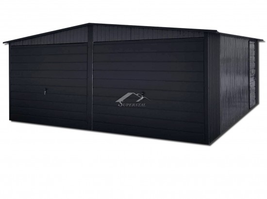 AKRYLOWY GARAŻ BLASZANY LUX 6X6 – DWUSPADOWY DACH, BRAMY UCHYLNE, DRZWI